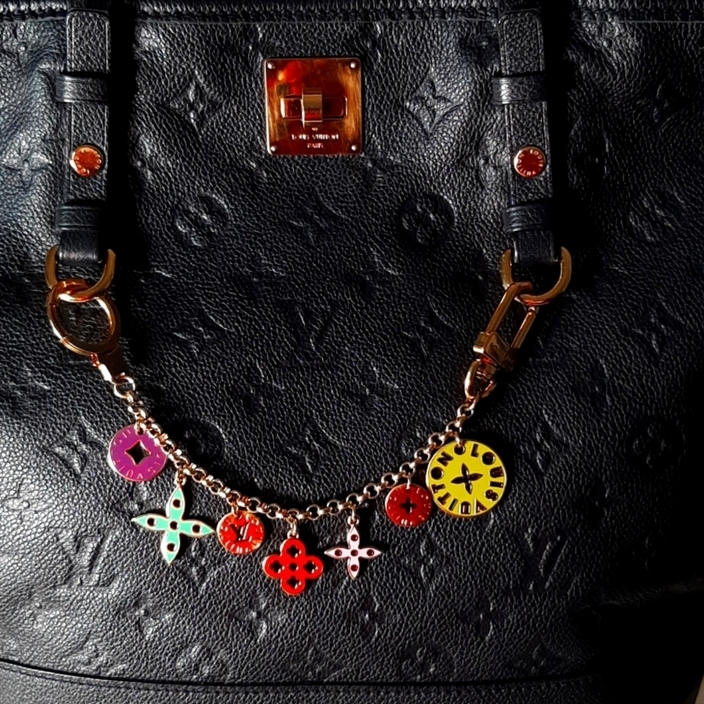 Louis Vuitton Authentic Monogram Multicolor Looping Chain Key Ring EUC